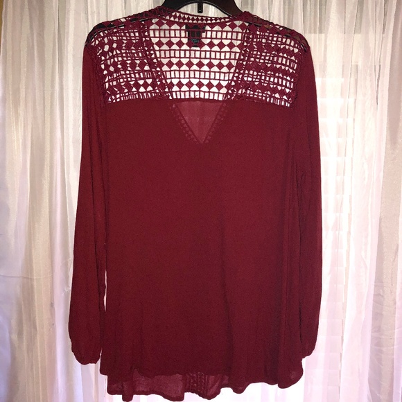 Rue21 Tops - Red/Maroon Blouse with Cut Outs • 1X • Rue21